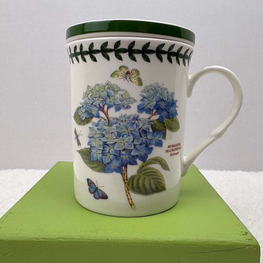Portmeirion Botanic Garden Hydrangea Mug and Coaster Set-Like New Condition